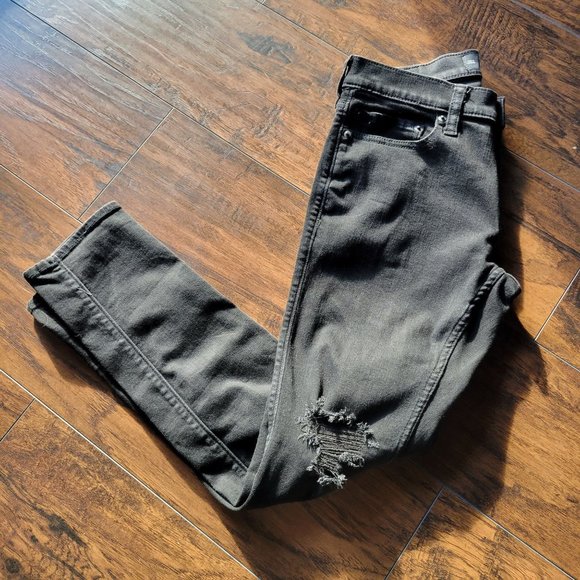 Hollister Co Mens Black Advanced Stretcd Distresses Shinny Jeans Size 28/30 - Picture 6 of 6